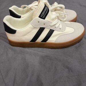 Women's Cream and Black Sneakers